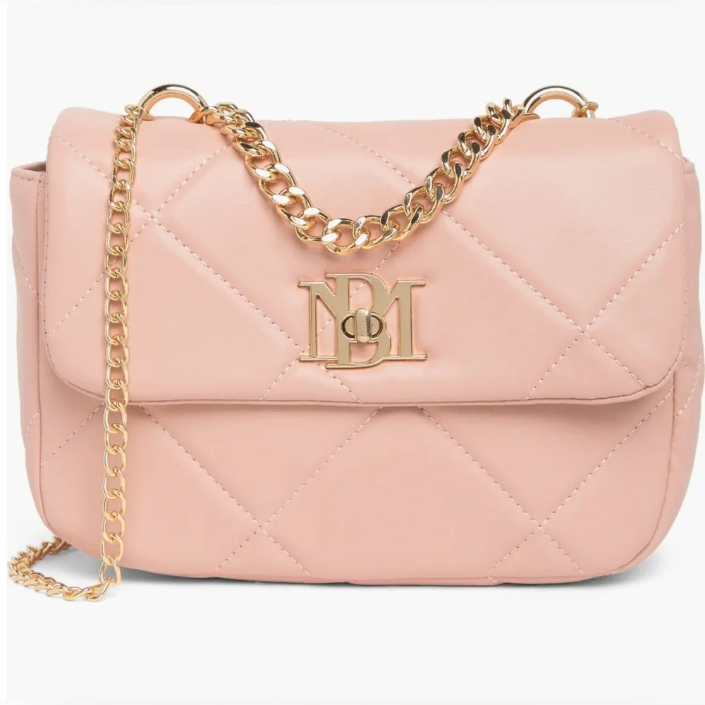 Badgley Mischka Blush Pink Diamond Quilted Crossbody Bag - NWT